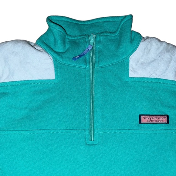 Vineyard Vines Women’s Green Oxford Shep Shirt Pullover 1/4 Zip XXS XxSmall - Picture 2 of 6